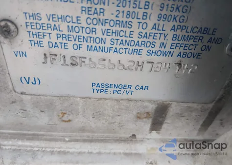 2002 Subaru Forester S z USA, uszkodzony, nr VIN JF1SF65662H734742